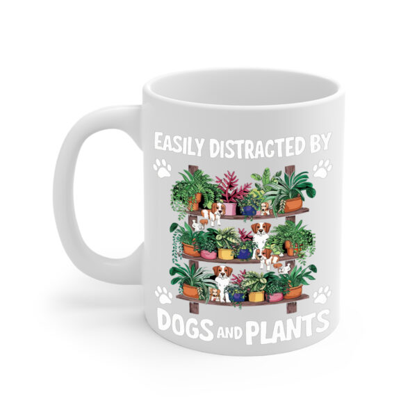 Dogs And Plants 2 White Mug Left