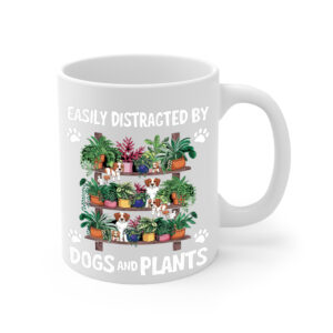 Dogs And Plants 2 White Mug Right