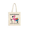 Flamingo Black Cat Gardening Because Murder Is Wrong Natural Tote Bag