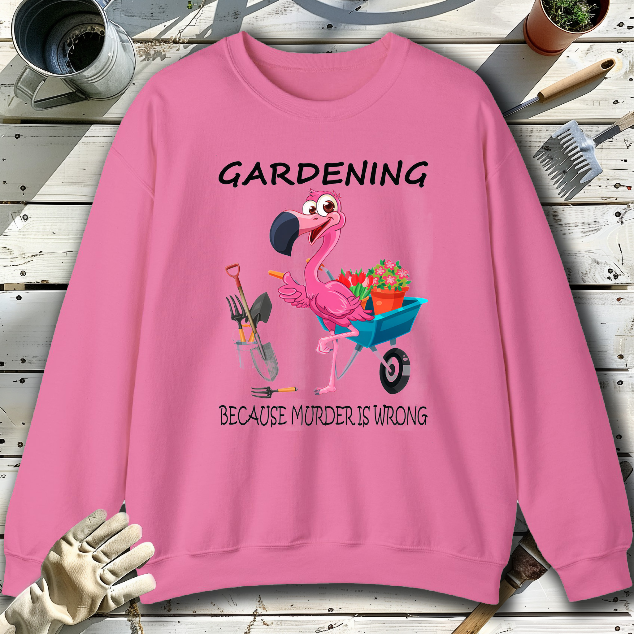 Flamingo-Black-Cat-Gardening-Because-Murder-Is-Wrong-Pink-Sweatshirt.jpg