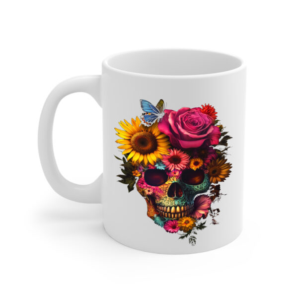Gardening Skull White Mug Left