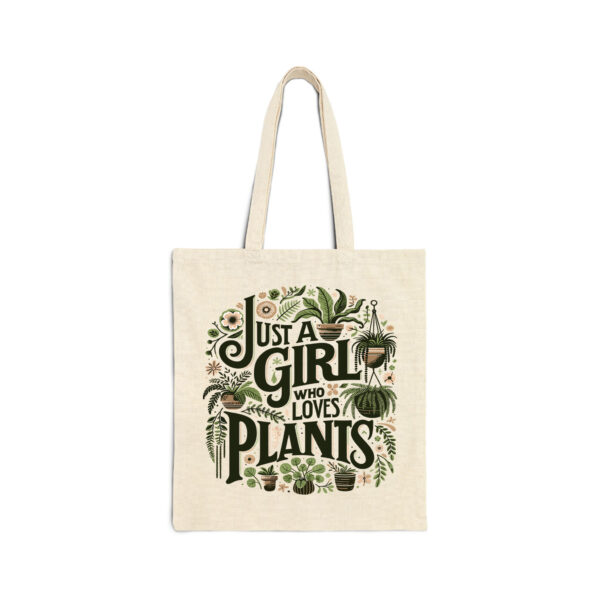 Girl Who Loves Plants Natural Tote Bag