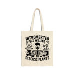 Introverted Discuss Plants Natural Tote Bag