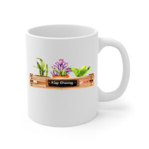 Keep Growing Plant White Mug Right