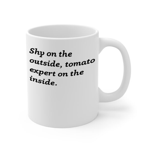 Shy Tomato Expert White Mug Right