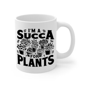 Succa For Plants blk White Mug Right