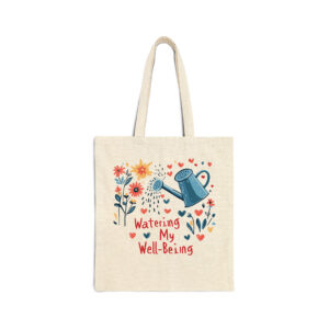 Watering My Well Being Natural Tote Bag