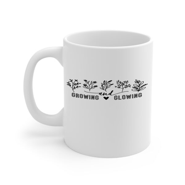 growing and glowing White Mug Left